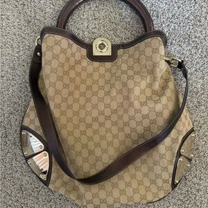 Gucci Tan and Brown Shoulder Bag